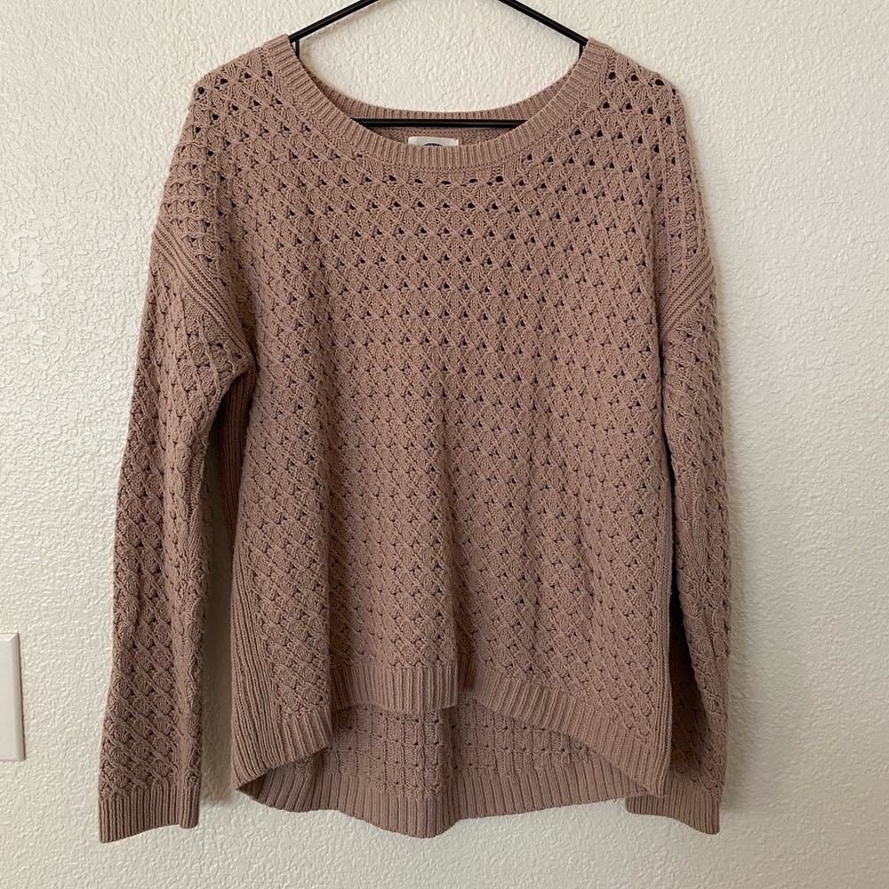 Old Navy Unique Textured Knit Sweater, shorter length, Icelandic Mineral color
